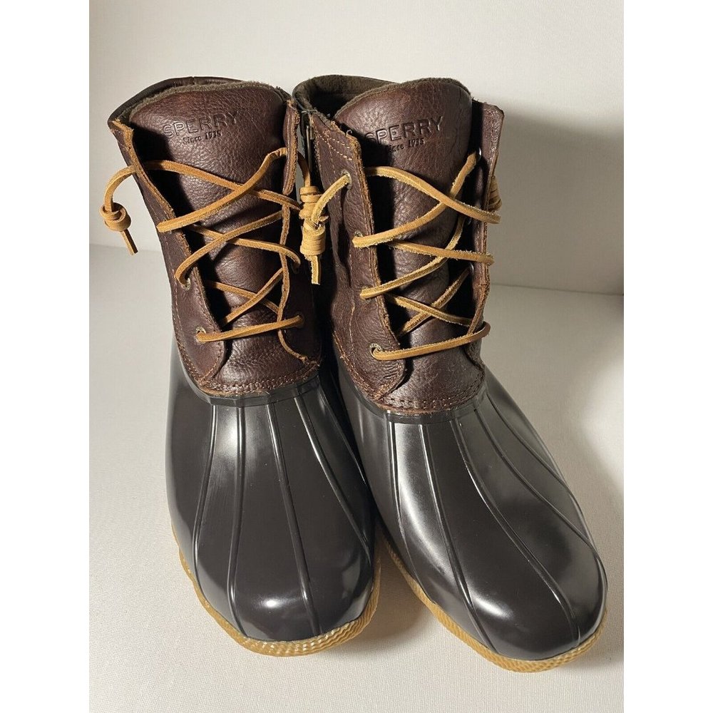 Sperry Top-Sider Saltwater Waterproof Leather Duck Boots STS91176 Women's Sz 12